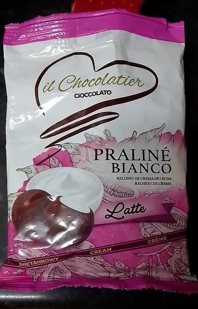 Il Chocolatier Cioccolato praliné bianco relleno crema leche