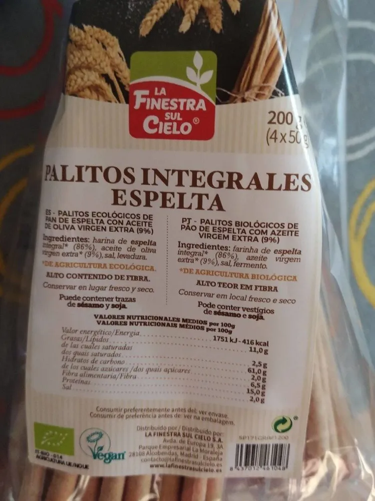 Palitos integrales espelta