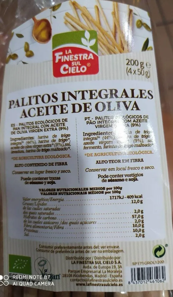 Palitos integrales aceite de Oliva