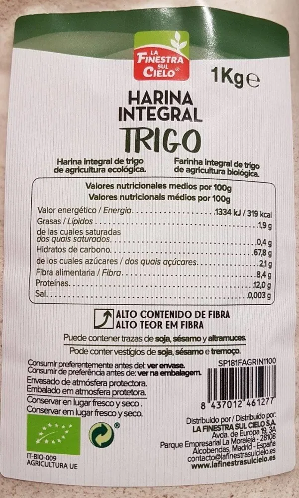 Harina integral trigo
