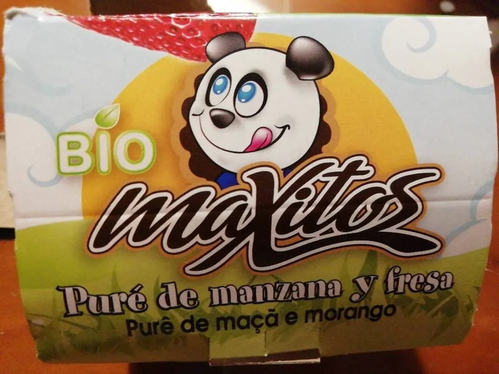 Bio Maxitos puré de manzana y fresa ecológico