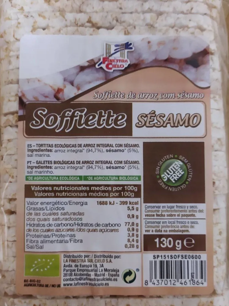 Soffiette de arroz con sésamo