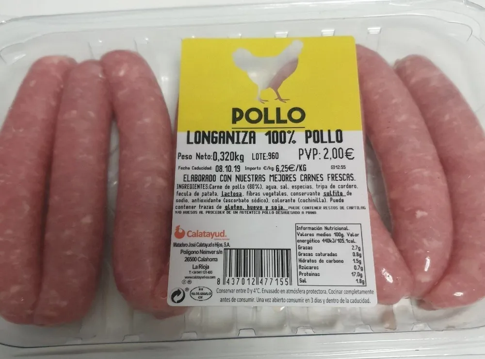 Longaniza 100% pollo