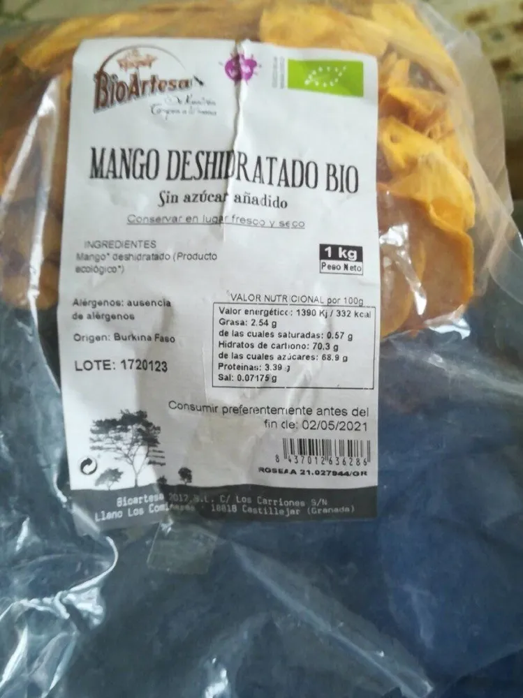 Mango deshidratado bio