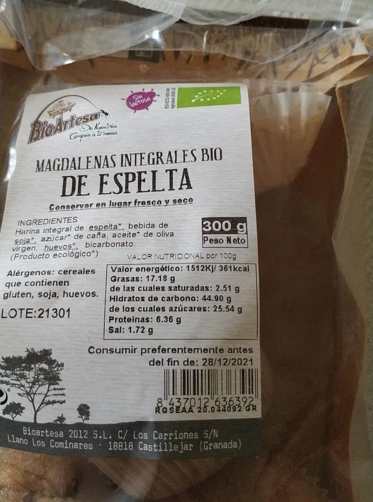 Magdalenas bio integrales espelta