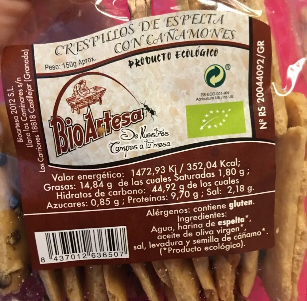 Crespillos de espelta con cañamones