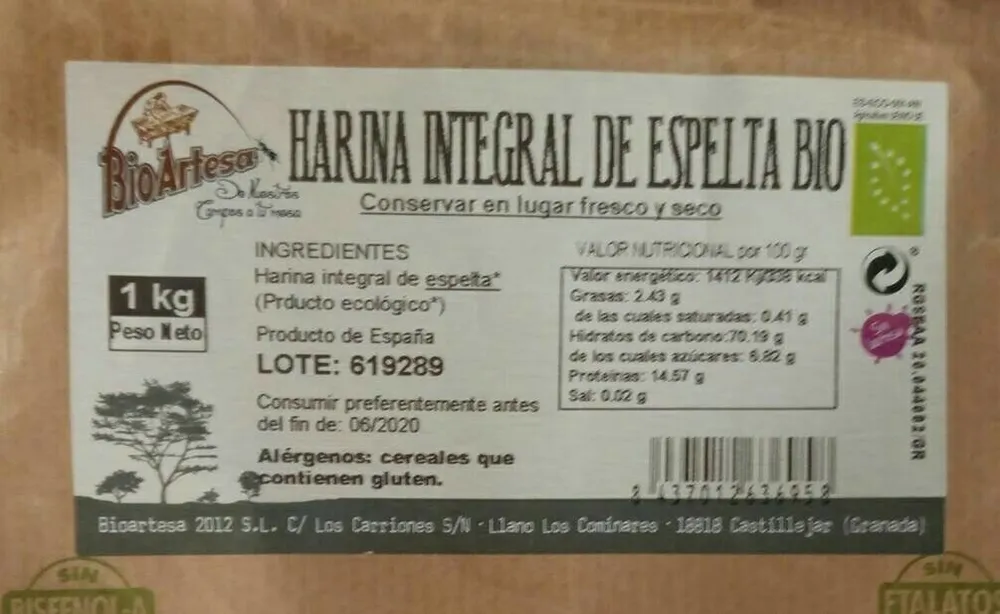 Harina integral de espelta bio
