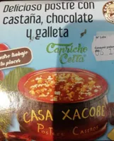 Delicioso postre con castaña,chocolate y galleta