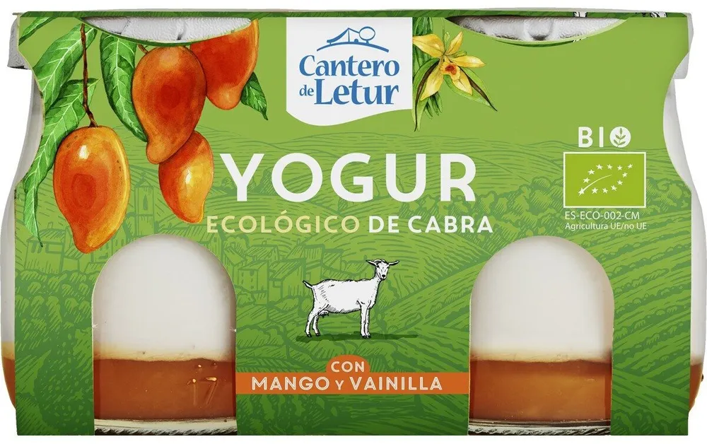Yogur ecológico de cabra con mango y vainilla