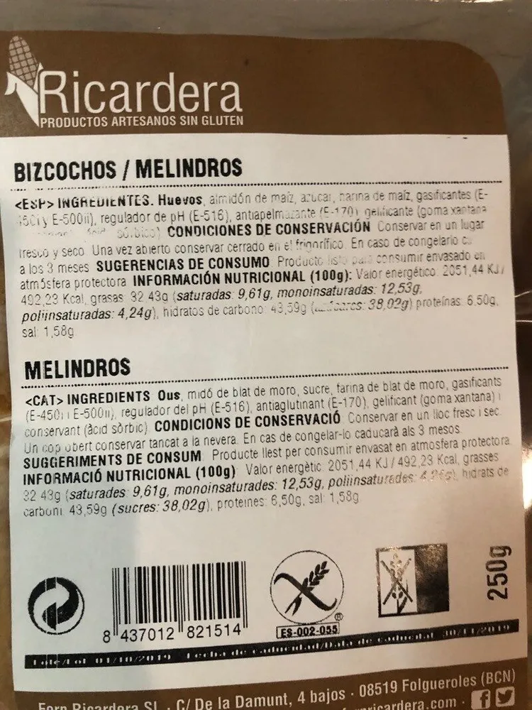 Bizcocho /melindros
