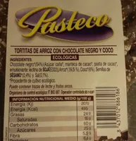 Tortitas de arroz con chocolate negro y coco