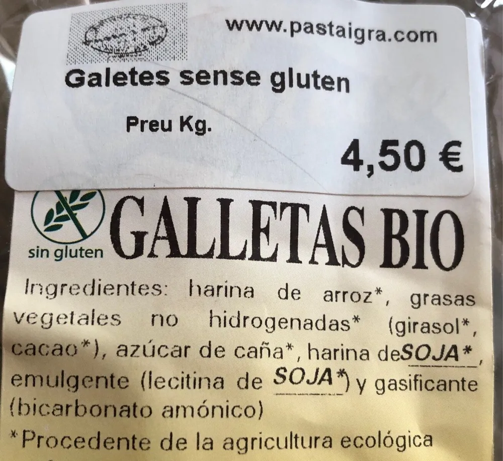 Galletas sin gluten