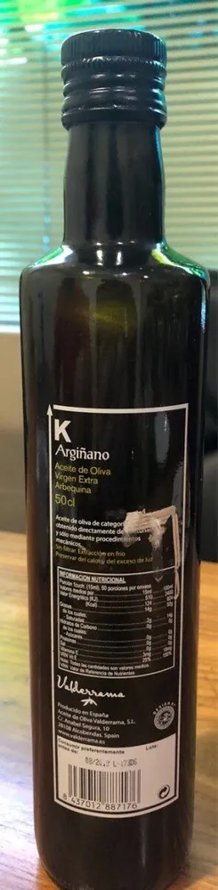 Aceite de oliva Virgen Extra Arbequina