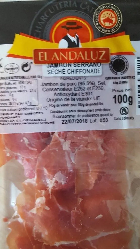 Jambon serrano séché chiffonade