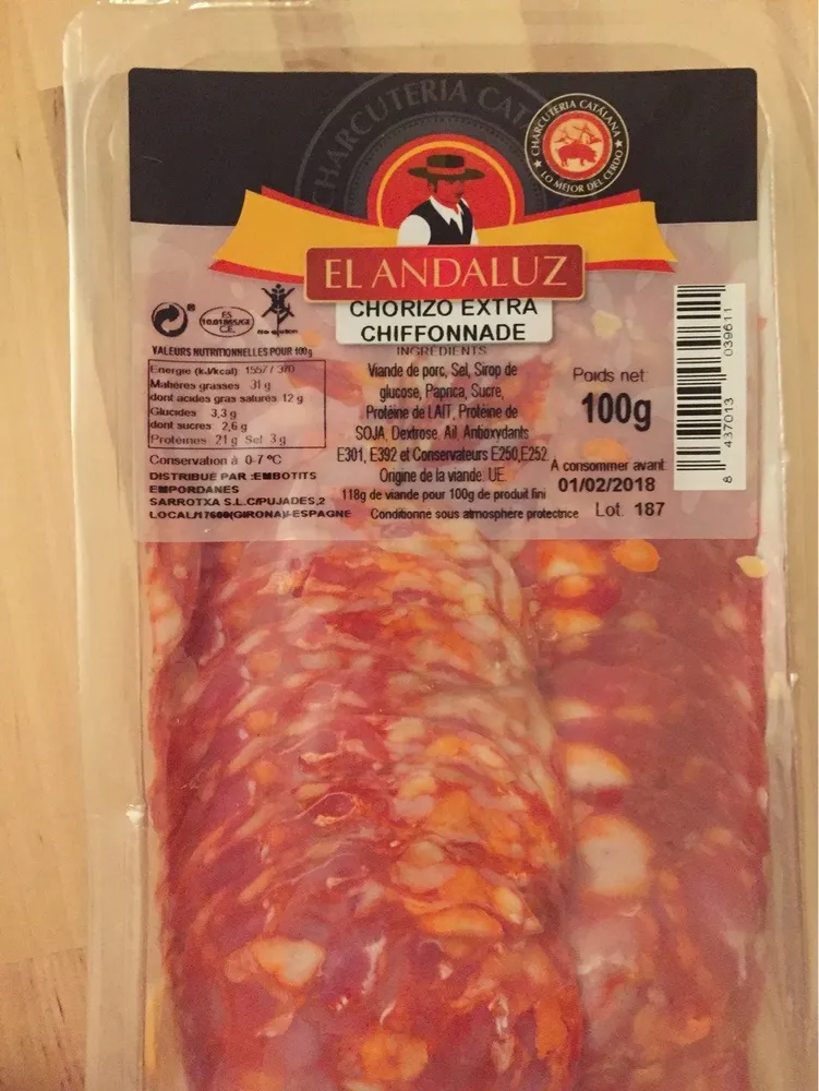 Chorizo extra chiffonnade