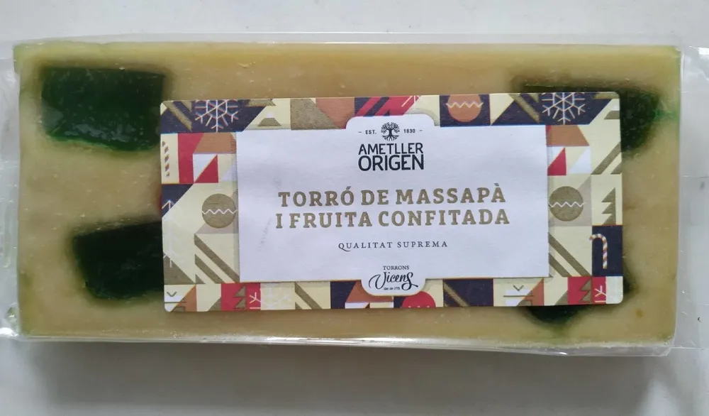 Turrón de massapan y fruta confitada