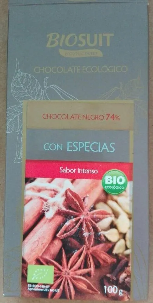 Chocolate negro con especias