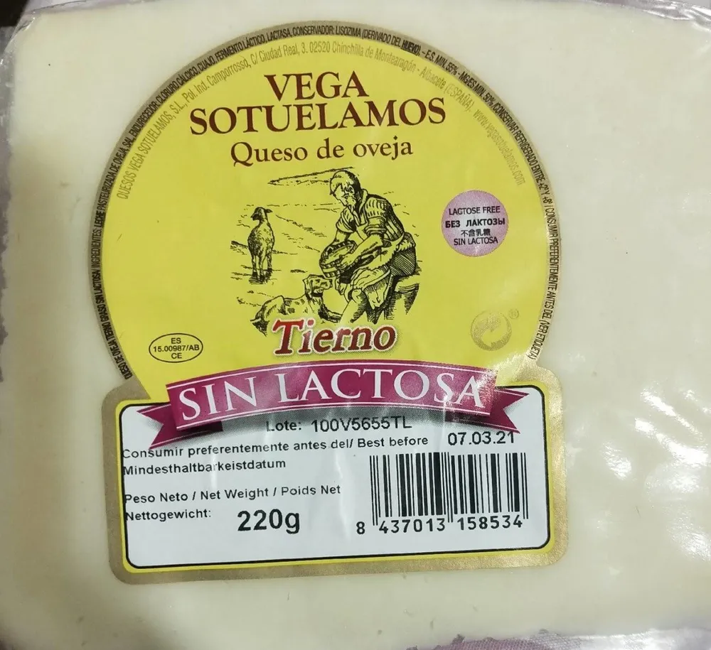 Queso tierno sin lactosa