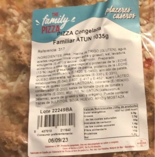 Pizza congelada familiar