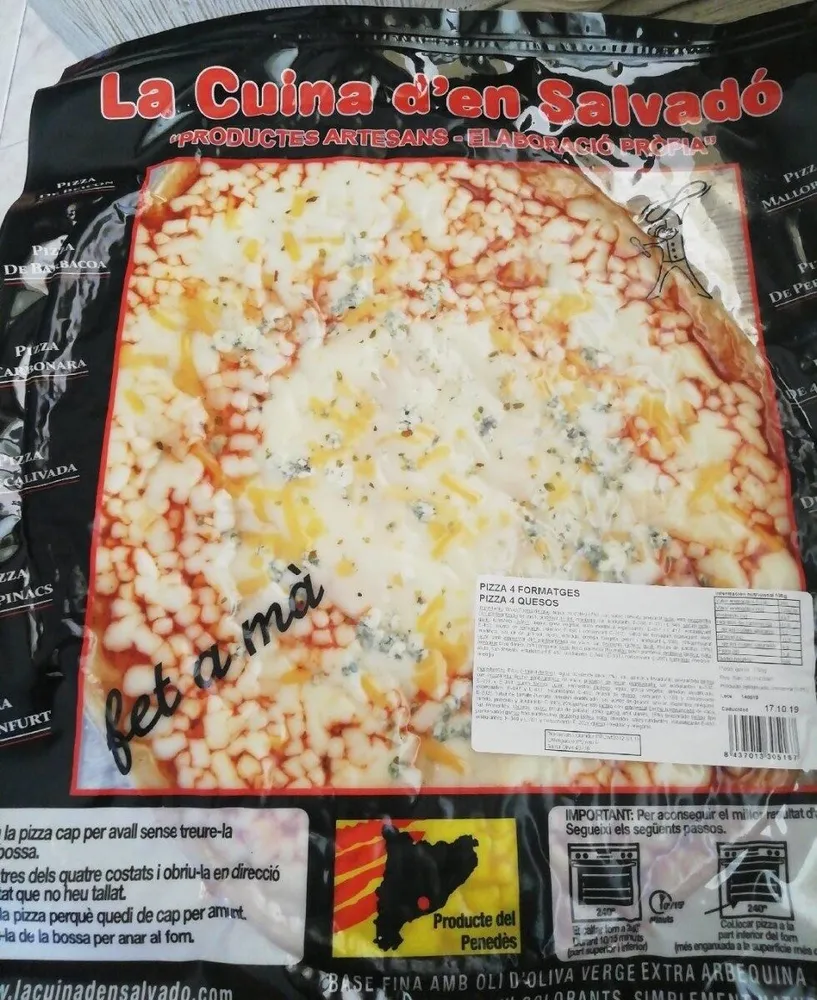 Pizza la cuina d'en salvado, 4 quesos/formatges