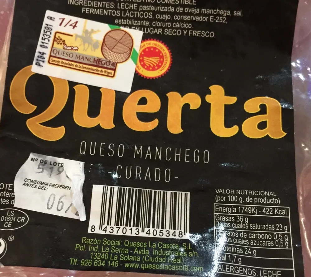 Queso manchego querta