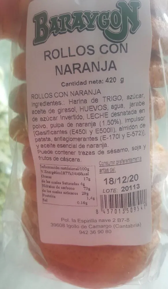 Rollos con naranja