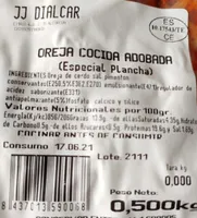 Oreja cocida adobada