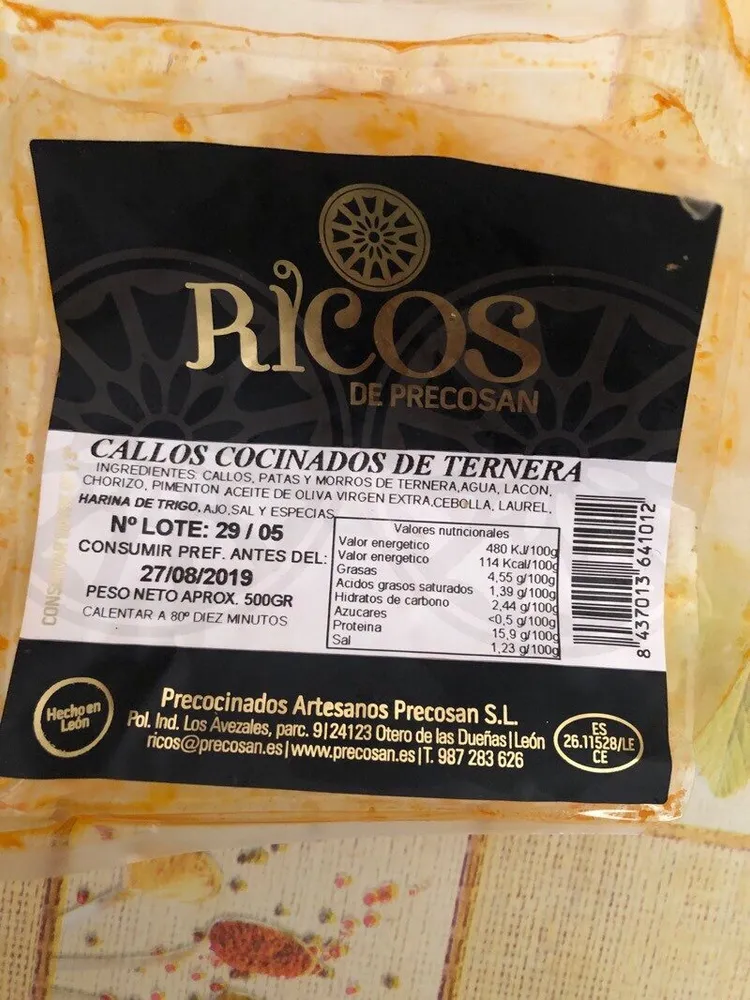 Callos de ternera
