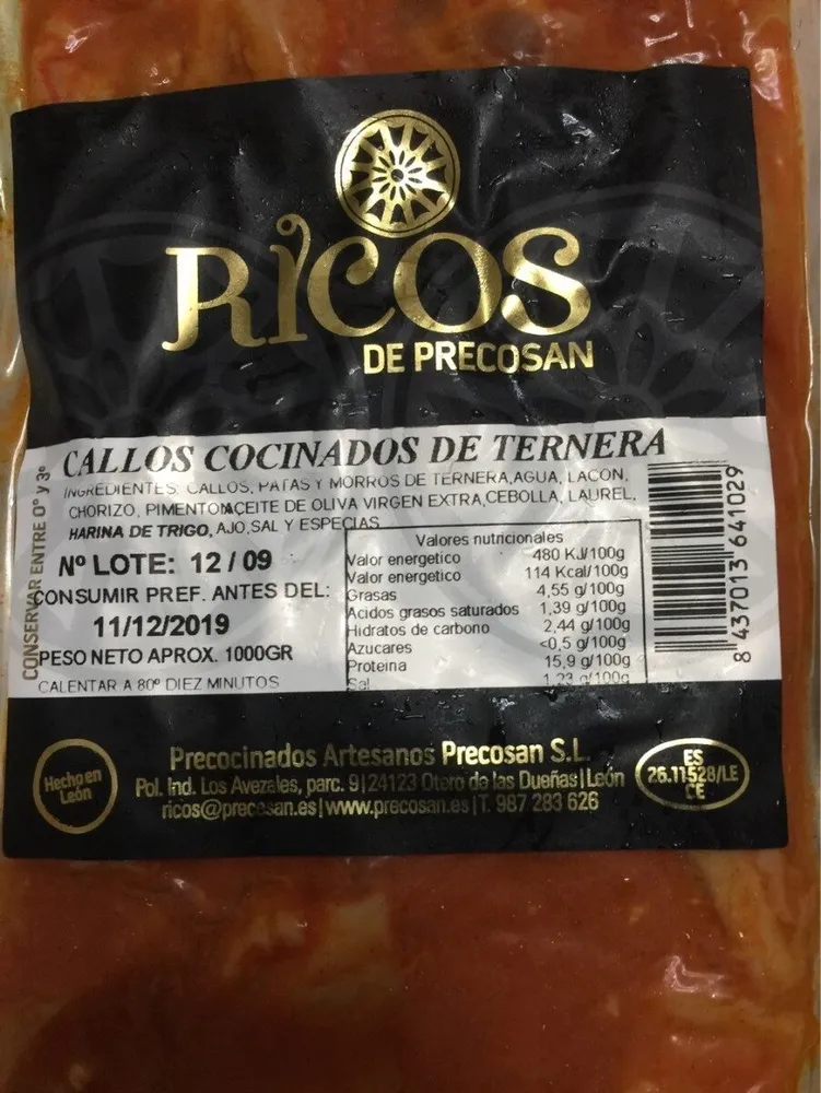 Callos de Ternera