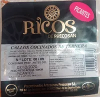 Callos cocinados de ternera