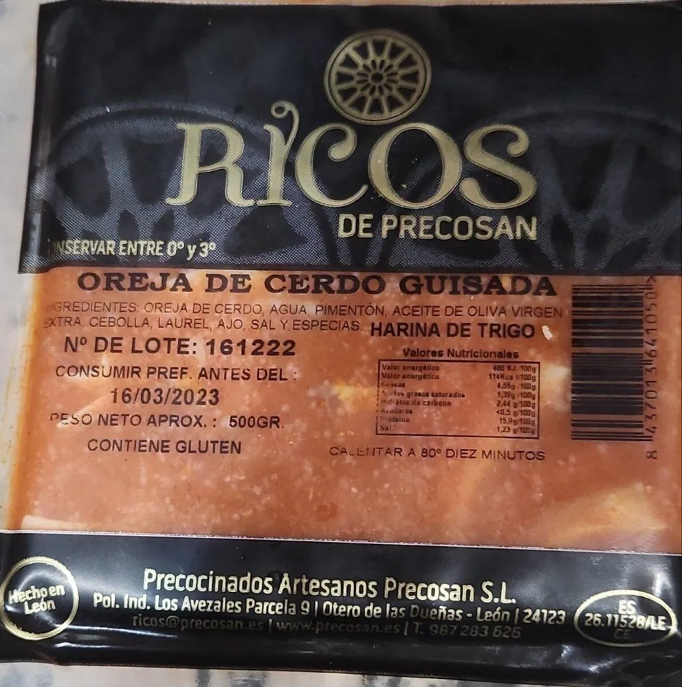 Oreja de cerdo guisada