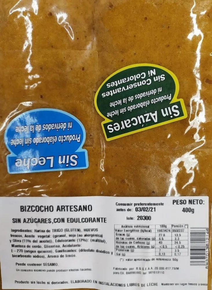 Bizcocho artesano
