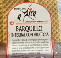 Barquillo integral con fructosa