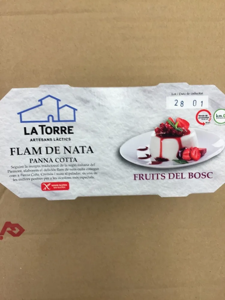 Flam de nata fruites del bosc