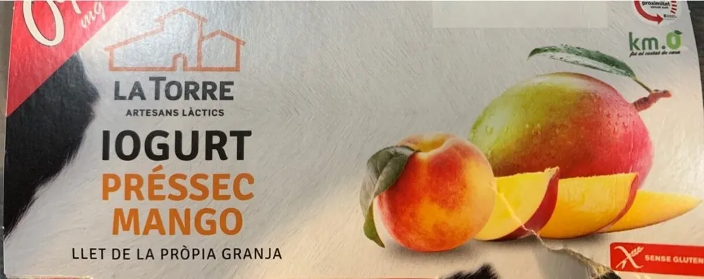 Yogur denatado  melocoton y mango