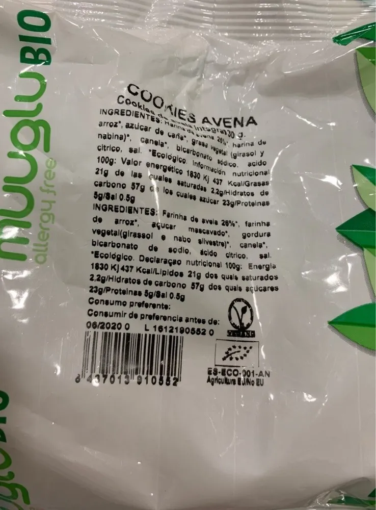 Cookies avena integral