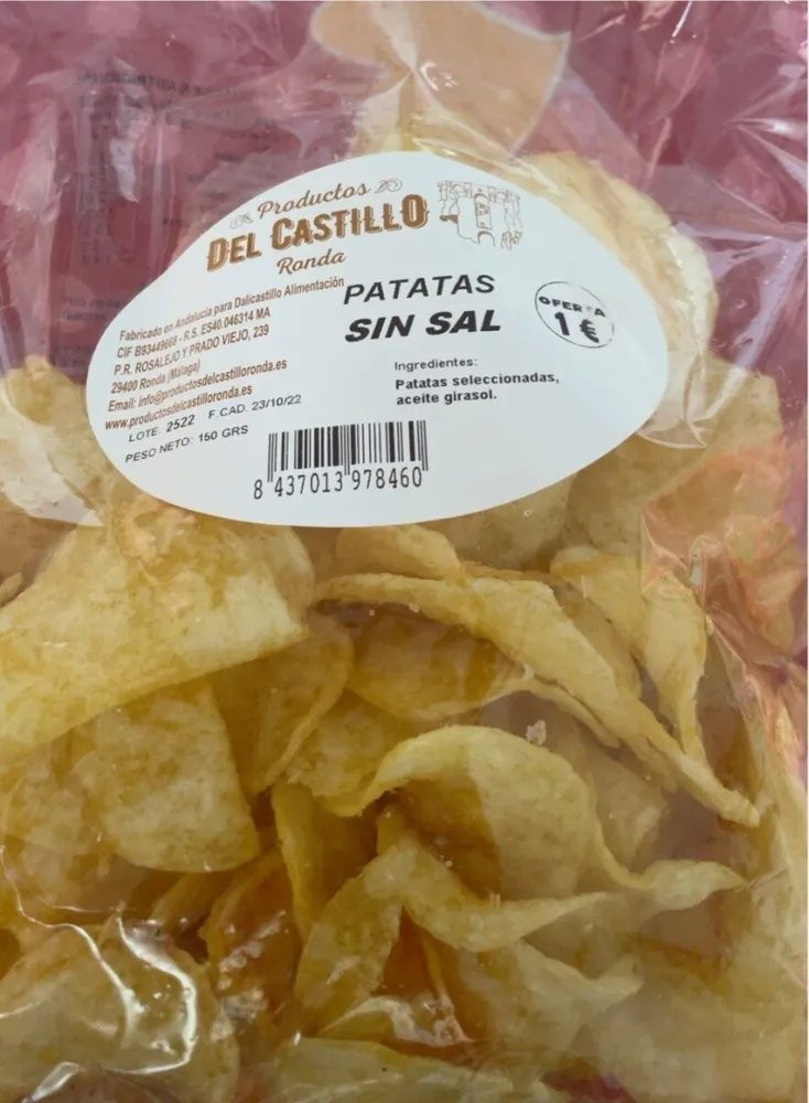 Patatas sin sal