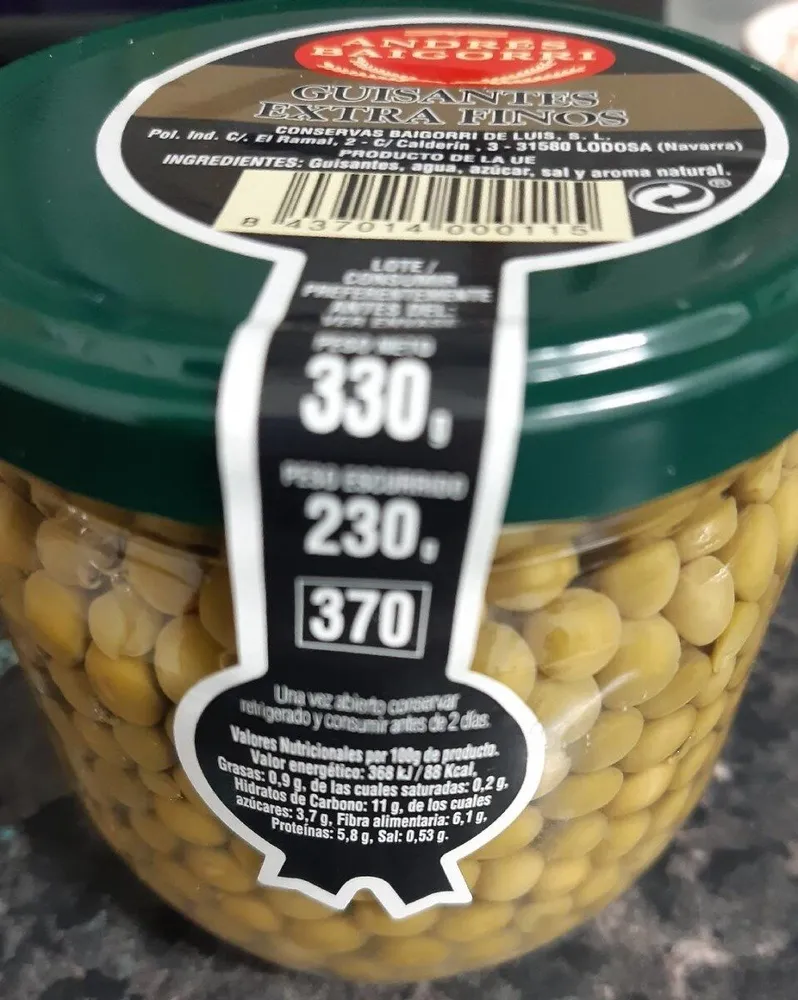 Guisantes extrafinos