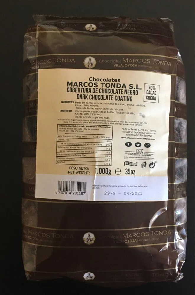 Cobertura chocolate negro 70%