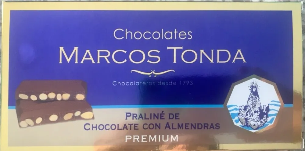 Praline de chocolate con almendras