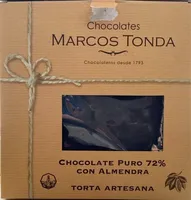 Chocolate puro 72% con almendra