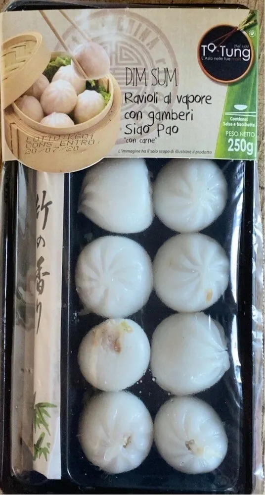 Ravioli al vapore con gamberi