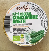 Pâté végétal concombres Aneth