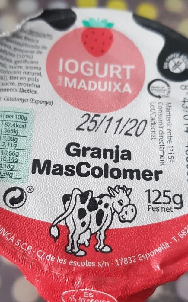 Iogurt amb maduixa