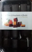Dulce de fresa y naranja bañados en chocolate