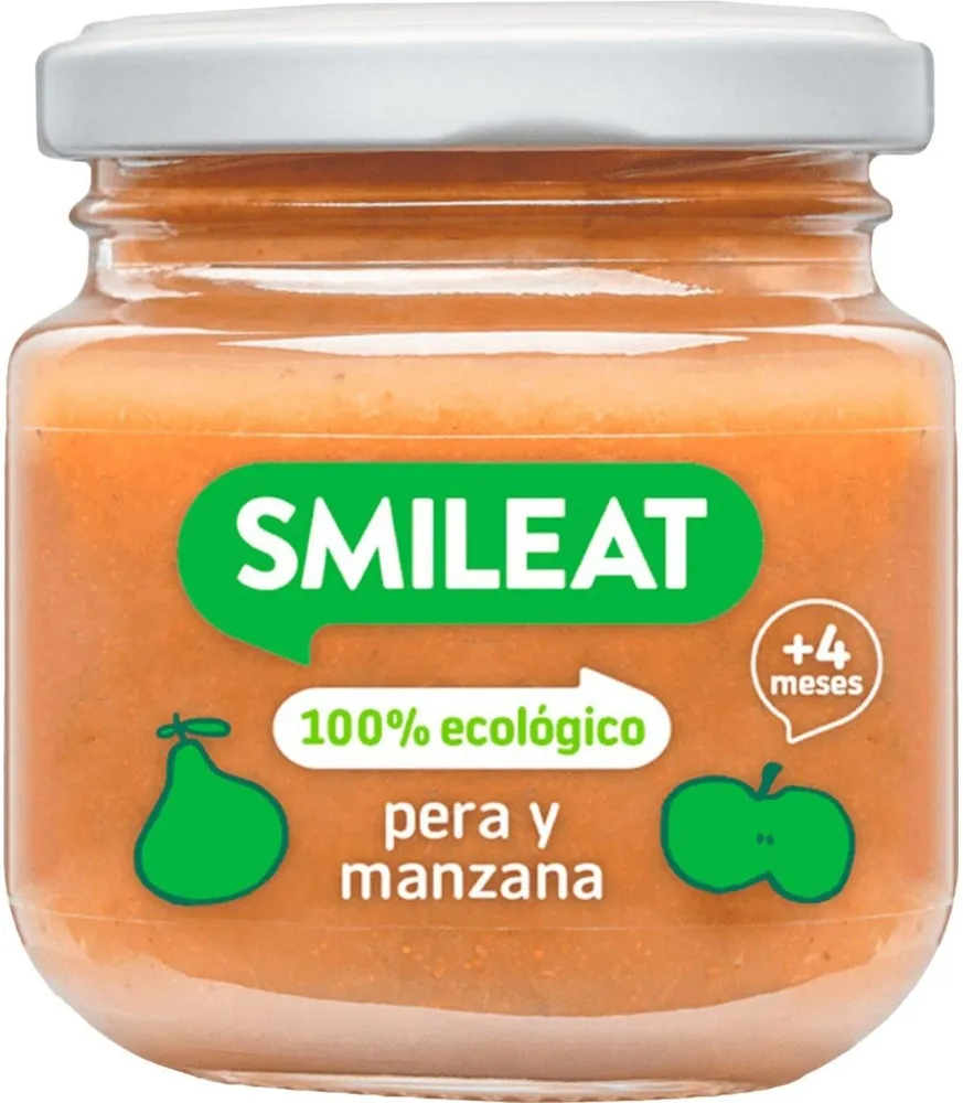 Tarrito de pera y manzana ecológico y sin gluten tarro