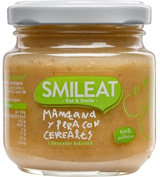 Tarrito de manzana y pera con cereales ecológico