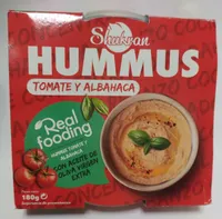 Hummus tomate y albahaca