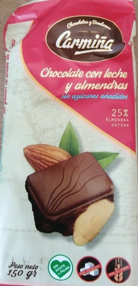 Chocolate con leche y almendras