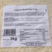 Lasaña boloñesa 3Kg